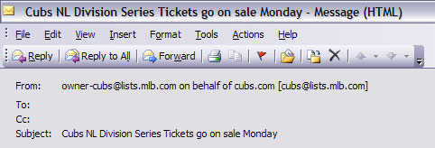 Cubs' timing Cubs' timing